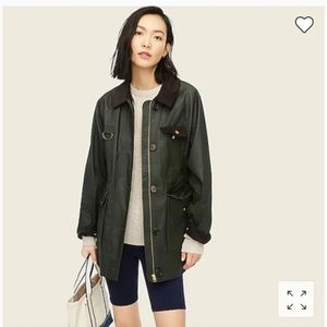 J. Crew Classic Field Jacket Waxed Cotton Dark Moss Green